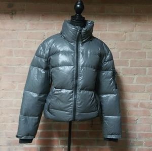 S 13 | Men's Goose Down Hooded Fur Puffer Winter Jacket Grey